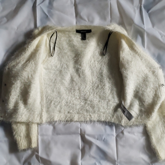 NWOT F21 Fuzzy Mohair Vneck Cardigan - Picture 9 of 10